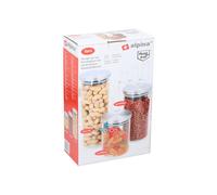 3 PCS Air Tight Preserve Jars Glass Food Kitchen Storage Container Set