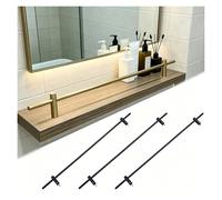 3 Pcs Aluminum Alloy Gallery Rail, Decorator Shelf Guard Rail 10/20/30/40/60in, Shelf Railing with Brackets for Kitchen Cabinets(Black,66" (168 cm))