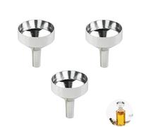 3 Pcs Aluminum Mini Funnels - Small Funnel For Mini Bottles, Multifunctional Small Funnel, For Transfer Liquids, Cosmetics, Essential Oils, Perfume(Silver)