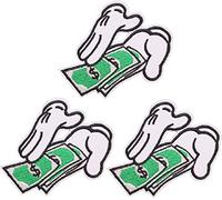 3 PCS American Dollars in Hand Patches Cute Set of Boys Iron on Embroidered Patch Assorted DIY Arts Craft Colourful Clown Applique Sew on Repairing Hole Decorative Jeans Clothes