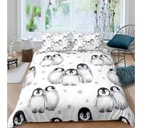 3 Pcs Animal Penguin Duvet Cover Sets Single Kids' Bedding Set 3D Comforter Cover Boy'S Bedspread With Zipper Closure, Soft Children'S Quilt Cover And 2 Pillowcases - Hypoallergenic 140-839A575Q373P