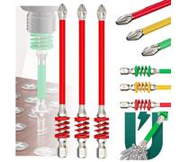 3 Pcs Anti-Slip Magnetic Phillips Bit with Spring,2025 New Strong Magnetic Durability Screwdriver Drill Bit Set, Magnetic Impact Driver Bit Set,Impact Screwdriver Bits Set for Electricians (red)