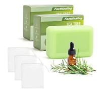 3 PCS Antifungal Tea Tree Soap Bar, Natural Tea Tree Oil Soap for Face Body Hand-Deep Cleansing & Refreshing, Relieves Fungal Skin, Controls Oil, Soothes Skin (3, Green) (Green)