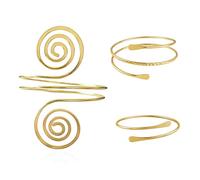 3 Pcs Arm Cuff,Gold Arm Cuff Upper Arm,Gold Arms Cuffs Upper Arms for Girls Women,Adjustable Open Wide Wire Bracelets Bangles,Minimalist Design for Date,Party,Travel and Gift