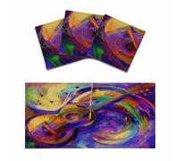 3 Pcs Art Guitar Fluorescent Light Covers for Ceiling Lights 4x2 Feet | Magnetic Classroom Office Ceiling Decor Home Drop