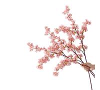 3 Pcs Artificial Cherry Blossom Branches 39.4''/100 cm Tall Stems Faux Cherry Blossom Stems Silk Cherry Blossom Branches,for Wedding Home Decor,Pink