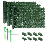 3 PCS Artificial Ivy Fence Screening 1m x 3m, Expandable Ivy Trellis Screening, Artificial Hedge Roll, Garden Privacy Fence Screen Panel, UV Fade Protection for Balcony Outdoor Garden Wall Decoration