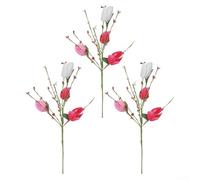 3 pcs Artificial Silk Tulip Stems with Soft Fabric Material for Use in Floral Arrangements and Decorations on For Valentine Mother Day (2)