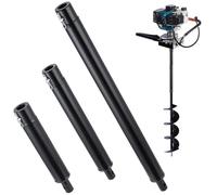 3 PCS Auger Extension Drill Bits, 3/4” Shaft Earth Auger Drill Bit Extension, Auger1 Drill Bit Extension Bar, Garden Spiral Hole Drill Bit Extension1 Rod, Post Hole Digger Replacement,Thickened Design