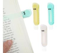 3 PCS Automatic Bookmark Silicone Clip-On Bookmarks Colorful Bookmarks Cute Unique Visualized Book Markers for Women Men Books Lovers Stay in Place and Follow as You Read Accessories Gifts