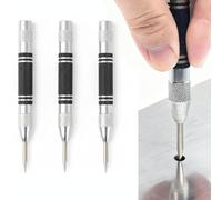 3 PCS Automatic Center Punch Metal Hole Punch Hand Push Tools 5 Inch Heavy Duty Steel Spring Punch Tool Adjustable Tension Rustproof Polished Round Head Suitable for Glass Wood Thin Steel Sheets