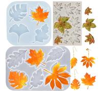 3 Pcs Autumn Maple Leaves Molds Maple Leaf Shaped Silicone Mold Polymer Clay Moulds for Fall Thanksgiving Day Party Resin Craft Decoration Making