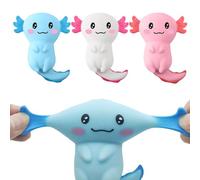 3 Pcs Axolotl Squishy, Squish-A-Long, Sugar Ball Fidget, 4.13 X 3.54 Inches Cute Malt Sugar Filled Stretchy Axolotl Fun Squeeze For Adults Soothing Birthday Party Gift