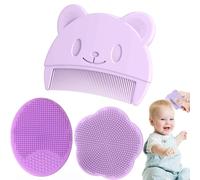 3 Pcs Baby Brush, Baby Hair Brush, Silicone Baby Comb with Oval Shampoo Brush and Flower Shampoo Brush for Newborns, Infants