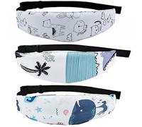 3 Pcs Baby Head Support for Car Seat Stroller Seat Neck Relief Head Band Straps Headrest for Toddler Kids Children Child Baby Infant Sleeping Traveling(White and Grey)