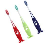 (3 pcs) Baby Plastic Smiling Toothbrush, Soft-bristled Toothbrush Tooth Cleaner Training Dental Care Set