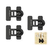 3 PCS Baby Toilet Locks, Plastic Universal One-Handed Operation Toilet Lid Safety Lock for Baby Toddler Child Providing Protection Easy Installation Fit for Most Standard Toilets (Black,2.3 * 2.8in)