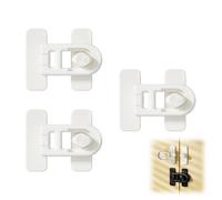 3 PCS Baby Toilet Locks, Plastic Universal One-Handed Operation Toilet Lid Safety Lock for Baby Toddler Child Providing Protection Easy Installation Fit for Most Standard Toilets (White,2.3 * 2.8in)