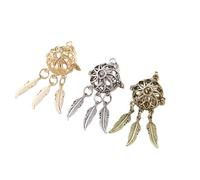 3 Pcs Ball Copper Hanging Aromatherapy Pendant for Women DIY Necklace | Openable Solid Holder, Lock Circle Design, Three Leaf Decor, Birthday and Valentine Random Color
