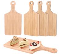 3 Pcs Bamboo Chopping Board 11x5 Inch Thicken Bamboo Cutting Board Bulk Wood Serving Charcuterie Board with Handle Dinner Plate Tray Kitchen Chopping Board for Meat Bread Vegetables Fruits Food (3)