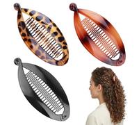 3 Pcs Banana Hair Clip for Women | Double Comb Elegant Banana Clips for Fine hair with Strong Grip for Ponytail Everyday Styling