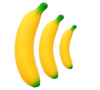 3 PCS Banana Squishy, Squishy Banana, Desktop Ornament, Office Desk Stress Relief, Focus Assistance Tool, Collection Including Large Medium Small, Squishy Banana for Work and Study Environments