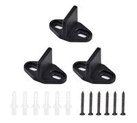 3 Pcs Barn Door Floor Guide with Screws - Adjustable Sliding Door Bottom Track for Wood Doors, Black Plastic Guide Rails