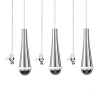 3 Pcs Bathroom Pull Cord Handle - Teardrop Chrome Pull String Switch End Weight Extension Replacement with 150cm Nylon White Cord Connector for Blind Toilet Ceiling Light Fan