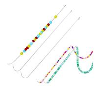 3 Pcs Bead Spinner Needle Set - Curved & Straight Stainless Steel Beading Needles for Seed Beads - Jewelry Making & Crafting Tools