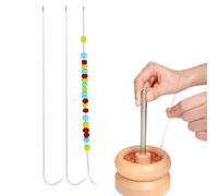 3 Pcs Bead Spinner Needles Set - Curved Needle & Beading Needles for Seed Beads - Stainless Steel Bead Needle for Jewelry Making & Crafting