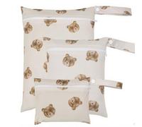 3 PCS Bear Pattern Nappy Pouch, Nappy Bag Organiser Pouches, Cute Small Wet Bag for Travel Storage, Changing Bag Organiser Pouches for Kids Items Gym Gear Fitness Accessories