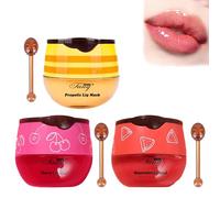 3 Pcs Bee Balm,Honey Lip Balm,Honeybalm,Honey Balm Uk Lips,3 Styles:Honey,Cherry,Watermelon,for Dry Chapped Peeling Cracked Lips,Suitable for All Skin Types