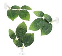 3 Pcs Betta Fish Leaf Pad Fish Tank Accessories Aquarium Décor Simulating The Natural Habitat for Betta Spawning Grounds Resting Bed with Plastic Suction Cup