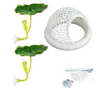 3 Pcs Betta Hammock Set, Betta Fish Hammock, White Betta Fish Tank Accessories with Lotus Leaf Accessories, Fish Hideout for Aquarium Resting Spots for Shrimp