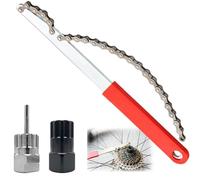 3 Pcs Bicycle Chain Repair Tools Kit for 6 7 8 9 10 11 Speed Cassette Freewheel, Professional Bike Cassette Lockring Removal Tool, Chain Whip Wrench for Cyclists,Crank Extractor,Chain Sprocket Remover