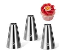 3 Pcs Big Piping Tips Large Round Piping Tips Set #12 Macaron Cake Decorating Tip Frosting Tip for Macarons Filling,Swril, Ball, Dots, Figure Pipings Cupcakes Cakes Cookies