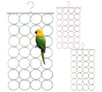 3 PCS Bird Climbing Rope Net Toys, Bird Climbing Nets for Cage Bird Rope Perch Swings, Ladder Rope Bridge Hanging Hammocks, Small Animal Activity Toys for Gerbil, Rat, Parrot, Birds
