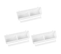 3 PCS Bird Feeder Bird Food And Water Cup Plastic 2 Compartments Bird Hanging Bowl Bird Waterer Cage Accessories For Parrots Budgie Cockatiel Pigeon Bird White