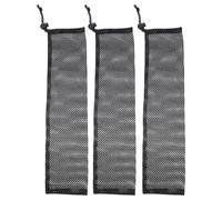 3 Pcs Bird Seed Net Bags Drawstring Mesh Feeders for Finches | Nylon Build, Tear Resistant Clinging Design, Black Finish, Yard Use, Bird Feeding Station