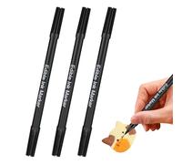 3 pcs Black Edible Markers, Double Tips Black Food Coloring Pens with Fine & Thick Tip, Fondant Decorating Pen Safe Food Drawing Tool for Creative Family Bonding, Professional Cake Design