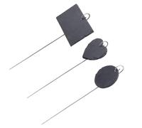 3 Pcs Black Iron Slate Gardening Hanging Labels for Pots and Planters | Reusable Plant Ids, Sharp Insert Rod, Mixed Style, for Home Growers, , Herb Garden, Public Spaces Random Style