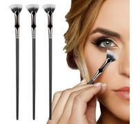 3 Pcs Black Mascara Fan Brush, Premium Bent Eyelash Brush Lash Wand Brush Makeup Tools, Folding Angle Scalloped Lash without Clumps, Beginners Friendly Eye Makeup Tools
