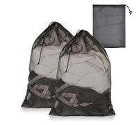 3 Pcs Black Mesh Laundry Bags,Large Washing Net Bags with Drawstring for Dirty Clothes Beddings Plush Toys