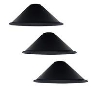 3 Pcs Black Metal Ceiling Lamp Shade - Easy Fit Light Pendant - 22cm Modern Ceiling Lighting Shade for Bedroom, Restaurant - Industrial Kitchen Replacement Light Shade Hanging Pendant