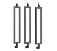 3 Pcs Black Metal Stair Balusters, 95cm Side Mounted Railing Pillar, 270° Rotatable Design, Smooth Surface for Deck, Front Porch & Steps, & Stylish