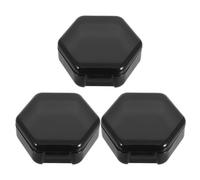 3 Pcs Black Plastic Mini Rhombus Portable Pill Case for Travel