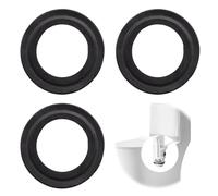 3 Pcs Black Silicone Replacement Toilet Flush Valve Seal Compatible with Optima 49/50, Diaphragm Washer, Ideal Standard Flush Valve Seal (2.83x2.83 Inches, Toilet Repair Accessory