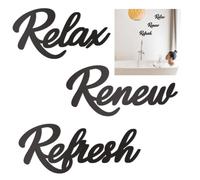 3 PCS Black Wooden Relax Bath-room Sign,Black Letters,Bathroom Wall,Art Wa-ll Decora-tion,Farmhouse Wa-ll Decora-tion,Bath-room Wa-ll Decoration in Any Room of The Family Living Room,Natural Wood