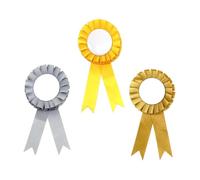 3 Pcs Blank Award Ribbon Ribbons for Medals,Rosette Ribbon Prize Ribbon,1st Place Award Ribbons Winner Victory Ribbon Rosette Ribbon for School Competitions,Event Winners(Gold,Silver,Yellow)