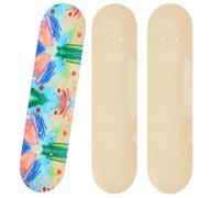 3 Pcs Blank Skateboard Decks, Unfinished Wood Art Boards for DIY Custom Graffiti, 23.6 x 5.9 in Skateboard Deck Set with Pre Drilled Holes for Art Painting, Home Decoration